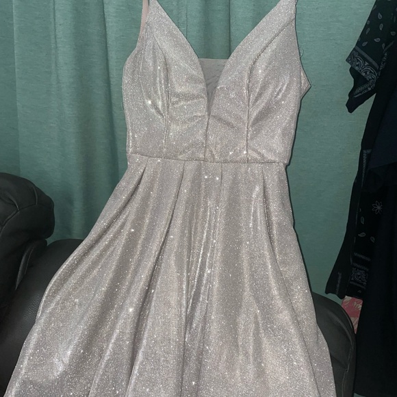 Macys - Juniors’ glitter mesh skater dress - Picture 4 of 7